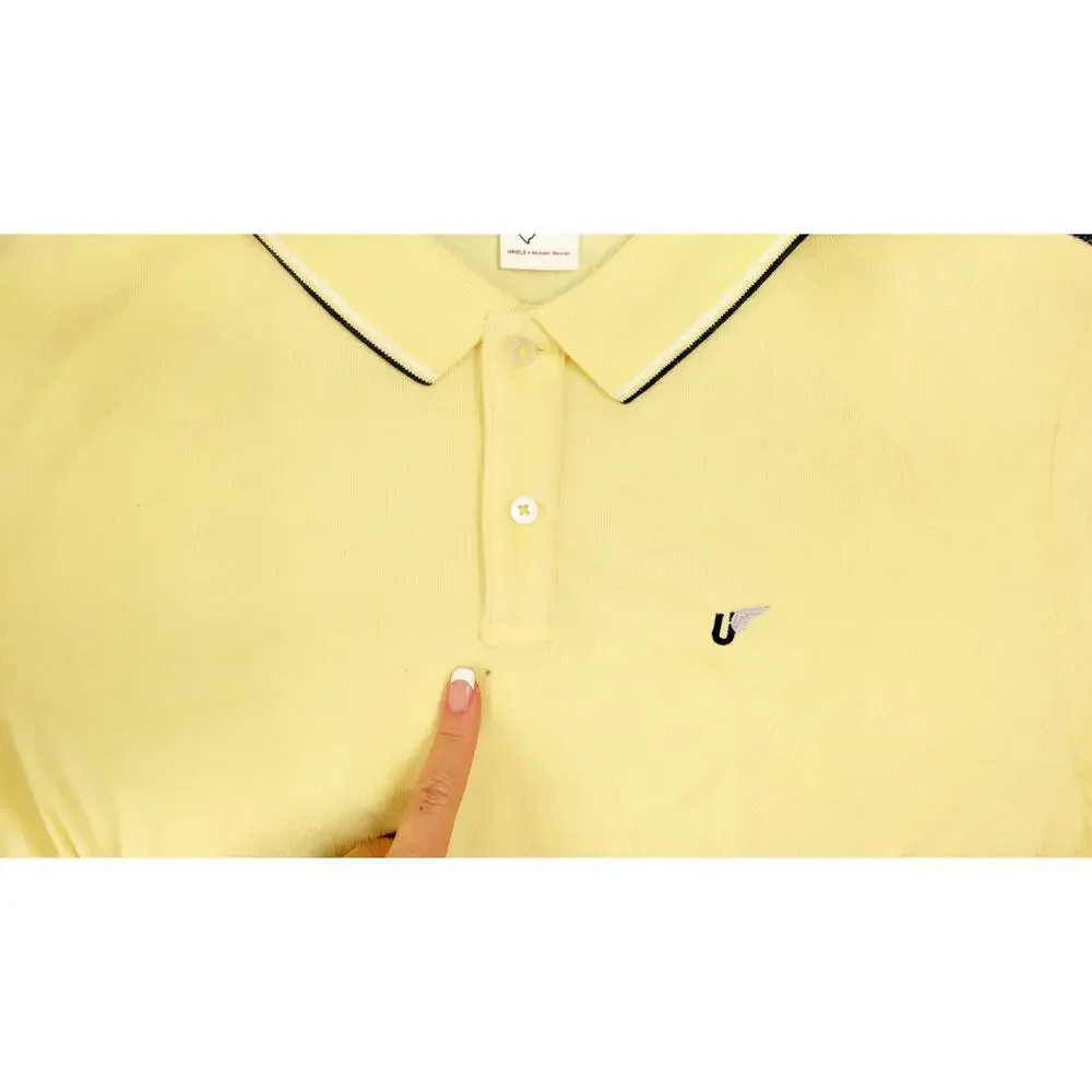 UNIQLO x Michael Bastian Pastel Yellow French Terry Polo Shirt Mens XL